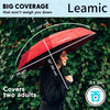 Leamic Windproof Travel Umbrella - Compact, Double Vented Folding Umbrella - Automatic Open & Close Button - Portable, Lightweight Outdoor & Golf Rain Umbrellas, UV Protection